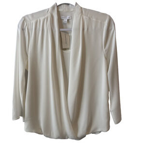 Charter Club NWT Women's S Chic Cool Horizon Cream Close Layered Blouse Business